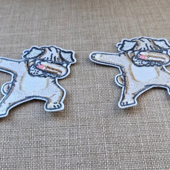 Lot of 2 Patches DOG Dance Iron On Patches Multi Color Embroidery Patches - Picture 7 of 10